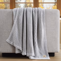 UGG 38815 Luna Cotton Oversized Waffle Knit Throw Blanket Super Soft Lightweight Breathable Cozy Machine Washable Cotton Comfort Summer Throw Blankets