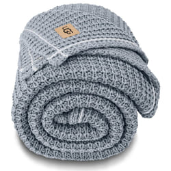 UGG 38818 Luna Oversized Waffle Cotton Throw Blanket Comfy Soft Stone Washed Cotton Blankets Luxury All Season Easy Care Accent Blanket for Sofa Couch