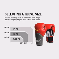Everlast 16 Oz Pro Style Elite Cardio Kickboxing & Boxing Training Glo