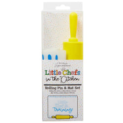 CR Gibson Kids in The Kitchen Silicone Mat and Rolling Pin for Children  Multicolor
