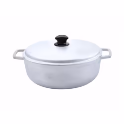 IMUSA 7.5 Quart Traditional Natural Made in Colombia Caldero with Lid for Cooking and Serving Silver