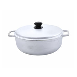 IMUSA 7.5 Quart Traditional Natural Made in Colombia Caldero with Lid for Cooking and Serving Silver