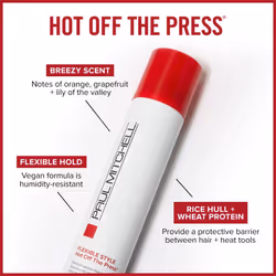Paul Mitchell Hot Off The Press Thermal Protection Hairspray  Perfect Prep + Finish For Heat Styling For All Hair Types  6 oz