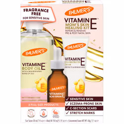 Palmer's Vitamin E Mom's Skin Healing Body Care Kit Pregnancy and Postpartum Essentials Includes Body Oil Scar Serum and Co ...