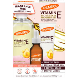 Palmer's Vitamin E Mom's Skin Healing Body Care Kit  Pregnancy and Postpartum Essentials Includes Body Oil  Scar Serum and Concentrated Body Cream