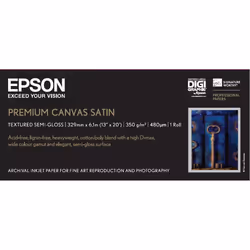 Epson Premium Canvas Satin, 13" x 6,1 m, 350g/m², Satin, 350 g/m², White, SureColor SC-T7200D SureColor SC-T7200) SureColor S ...