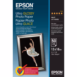 Epson Ultra Glossy Photo Paper - 13x18cm - 50 Sheets, Gloss, 300 g/m², 50 sheets, - Expression Premium XP-900 - Expression Pr ...