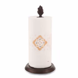 Leaf Cast Iron Dispenser, Nature-Inspired Kitchen Countertop Paper Towel Holder, Holds Both Standard & Jumbo Rolls, Bronze