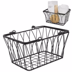 Spectrum Diversified Twist Handles Modern Farmhouse D?cor Farmers Market-Style Wire Kitchen Organization Small Storage Bask ...