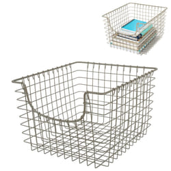 Spectrum Diversified 98977 Scoop Wire Basket  Vintage-Inspired Steel Storage Solution for Kitchen  Pantry  Closet  Bathroom  Craft Room & Ga