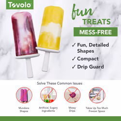 Tovolo Silicone Groovy Popsicle Molds with Tray Spring Green  Ice Pop Molds with 6 Cavities for Homemade Ice Pops  Frozen Sn