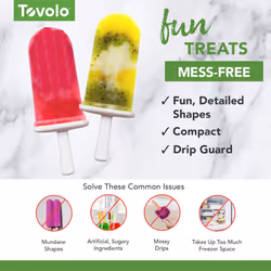 Tovolo Silicone Wavy Popsicle Molds with Tray Royal Purple  Ice Pop Molds with 6 Cavities for Homemade Ice Pops  Frozen Snac