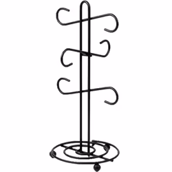 Spectrum Diversified Traditional Countertop Tree Teacup Rack Bar & Kitchen Coffee Corner Cup Storage 6 Mug Black