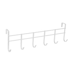 SPECTRUM DIVERSIFIED 62700 Over The Door Coat Rack  6-Hook  White