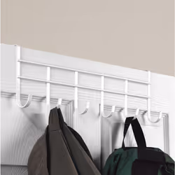 SPECTRUM DIVERSIFIED 62700 Over The Door Coat Rack  6-Hook  White