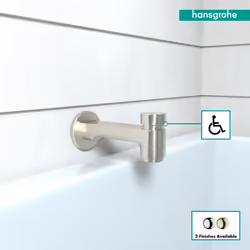 hansgrohe Tub Spout with Diverter Premium 3-inch Modern Tub Spout in brushed nickel  14414821