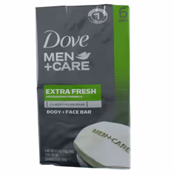 Dove Men+Care Body and Face Bar Extra Fresh 4 oz 6 Bar (Pack of 2)