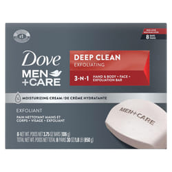 Dove Men+care Body and Face Bar More Moisturizing Than Bar Soap Deep clean Effectively Washes Away Bacteria  Nourishes Your Skin  375 Ounce (Pack of 8