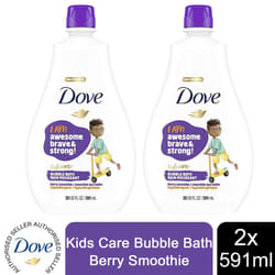Dove Kids Care Bubble Bath Berry Smoothie Foaming Wash, 2x591ml