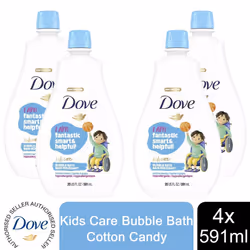 Dove Kids Care Bubble Bath Cotton Candy for Delicate Skin, 4x591ml