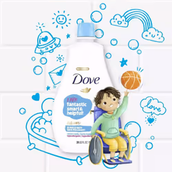 Dove Kids Care Bubble Bath Cotton Candy for Delicate Skin, 4x591ml