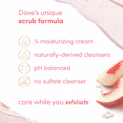 Dove Body Scrub White Peach & Crushed Rice 3 Count for Visibly Silky-Smooth  Nourished Skin  with  Moisturizing Cream  10.5 oz