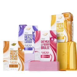 Dove Plant Milk Cleansing Bar Soap Variety Pack 4 for Moisturized Skin  with Gentle Cleansers  No Sulfate Cleansers or Parabens  98% Biodegradable For