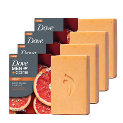 DOVE MEN + CARE Cleansing Bar Soap Blood Orange + Sea Salt 4 Bars to Rebuild Skin in the Shower  a 4in1 Hair  Body  Face & Shaving Bar with Plant-Base