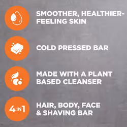DOVE MEN + CARE Cleansing Bar Soap Blood Orange + Sea Salt 4 Bars to Rebuild Skin in the Shower  a 4in1 Hair  Body  Face & Shaving Bar with Plant-Base
