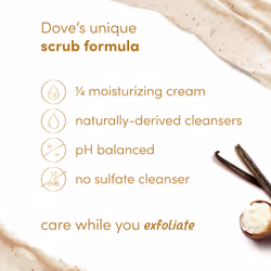 Dove Vanilla Body Scrub Exfoliates and Deeply Nourishes for Smooth  Radiant Skin 15oz