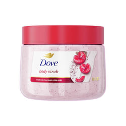 Dove Cherry & Chia Body Scrub Exfoliates and Deeply Nourishes for Smooth  Radiant Skin 15oz