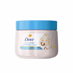 Dove Macadamia & Rice Milk Body Scrub Exfoliates and Deeply Nourishes for Smooth Radiant Skin 15oz