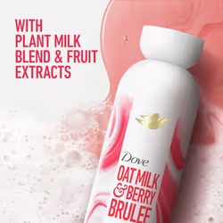 Dove Plant Milk Cleansing Body Wash Oat Milk & Berry Brulee for Moisturized Skin Gentle Cleanser  No Sulfate or Parabens  pH balanced 17.5 fl oz