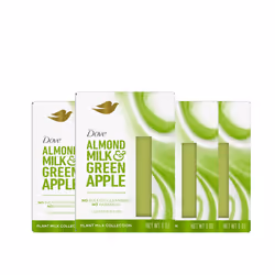 Dove Plant Milk Cleansing Bar Soap Almond Milk & Green Apple 4 count for Moisturized Skin Gentle Cleanser  No Sulfate Cleanse ...