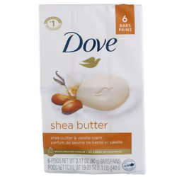 Nourishing Care Shea Butter Moisturizing Cream Beauty Bar by Dove 4 Ounce 6 Count