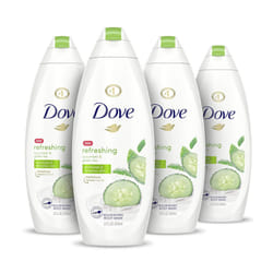 Dove Sulfate Free Body Wash  Cucumber and Green Tea  22 Fl Oz (Pack of 4)