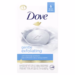Dove Beauty Bar More Moisturizing Than Bar Soap Gentle Exfoliating With Mild Cleanser For Softer And Smoother Skin 3.75 oz 6 ...