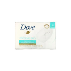 Dove, Sensitive Skin Beauty Bar, Fragrance Free, 4 Bars, 106g Each