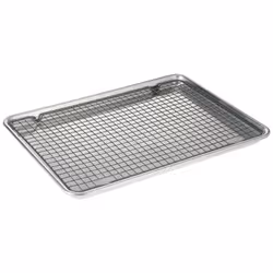 Nordic Ware - 43172AMZM Nordic Ware Half Sheet with Oven Safe Nonstick Grid 2 Piece Set Natural