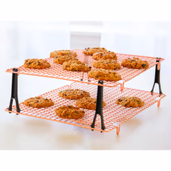 Nordic Ware Stackable Cooling 2 Copper Racks Plus 4 Snap-On Legs  16.875 in ? 11.5 in ? 0.75 in