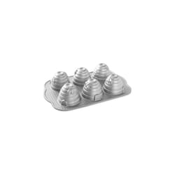 Beehive Cakelets Pan, 3D Cast Aluminium Bundt Tin, Bundt Cake Tin with Honey Bee Pattern, Premium Cake Mould Made in The USA, Colour: Silver