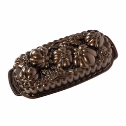 Nordic Ware 93448 Wheat  Pumpkin Cast Loaf Pan  6 Cup Capacity  Bronze