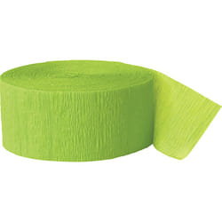 Unique Party Crepe Streamer Roll (81ft) - One Size, Lime Green