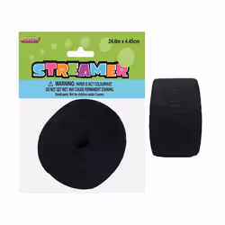 Unique Party 6375, Party streamers, Paper, Black, Theme party, 24.6 m, 44.5 mm