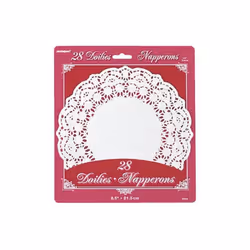 Unique Industries 6804 8.5 in. Paper Doilies, White - Round