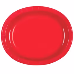 Unique Party 31329, Plate, Oval, Paper, Red, Monochromatic, 8 pc(s)