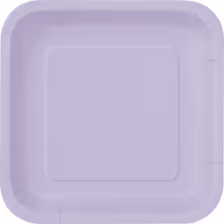 Unique Party 31366, Plate, Square, Paper, Lavender, Monochromatic, 14 pc(s)
