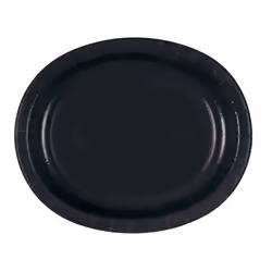 Unique Party 32079, Plate, Oval, Paper, Black, Monochromatic, 8 pc(s)
