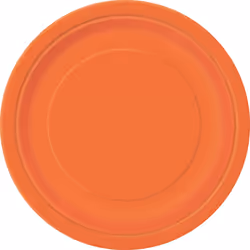 Unique Party 32252, Plate, Round, Paper, Orange, Monochromatic, 16 pc(s)