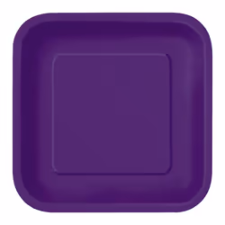 Unique Party 33054, Plate, Square, Paper, Purple, Monochromatic, 14 pc(s)